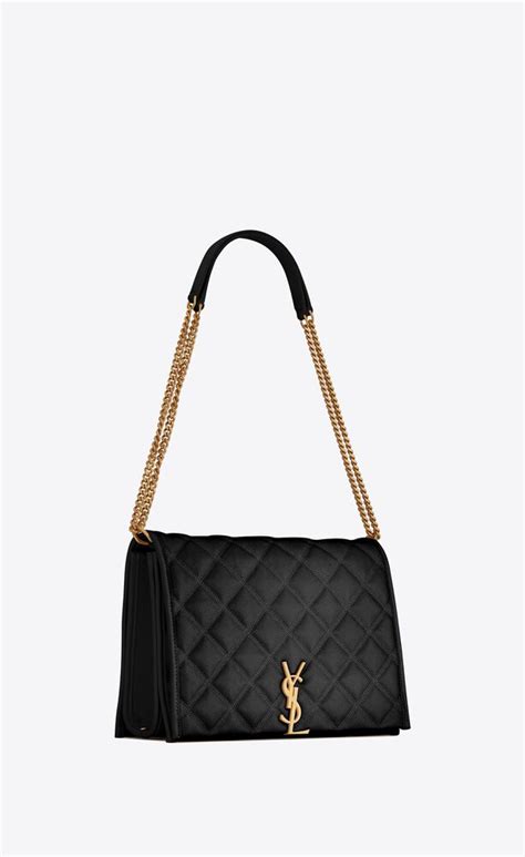 ysl becky small chain bag in quilted lambskin|SAINT LAURENT Lambskin Quilted Small Becky Chain Bag.